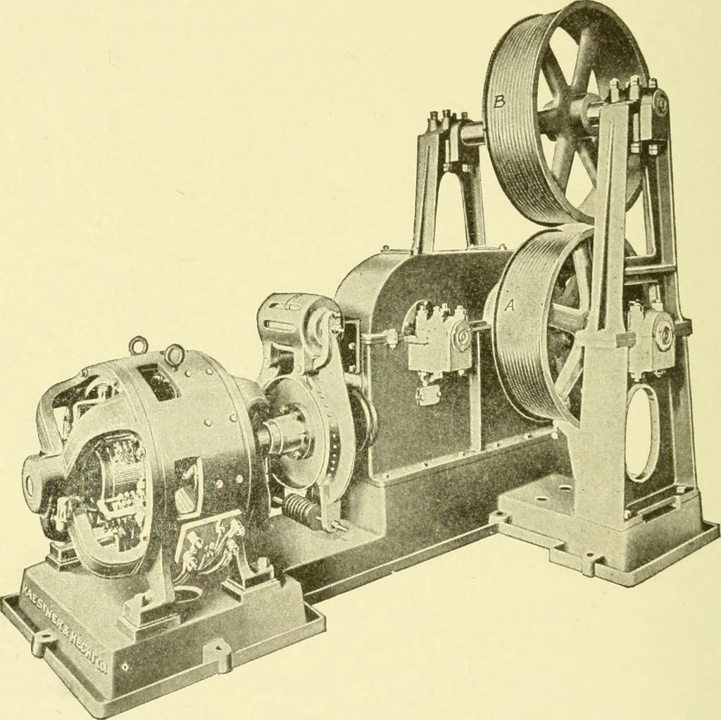 An illustration from Cyclopedia of applied electricity : a general reference work on direct-current generators and motors, storage batteries, electrochemistry, welding, electric wiring, meters, electric lighting, electric railways, power stations, switchboards, power transmission, alternating-current machinery, telegraphy, etc., 1916, leaf 293
