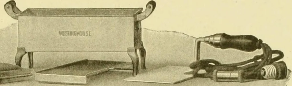An illustration from Cyclopedia of applied electricity : a general reference work on direct-current generators and motors, storage batteries, electrochemistry, welding, electric wiring, meters, electric lighting, electric railways, power stations, switchboards, power transmission, alternating-current machinery, telegraphy, etc., 1916, leaf 324