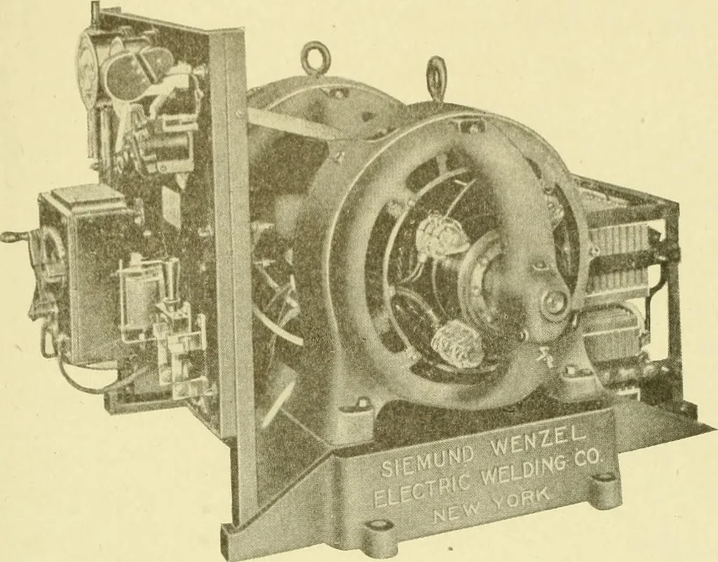 An illustration from Cyclopedia of applied electricity : a general reference work on direct-current generators and motors, storage batteries, electrochemistry, welding, electric wiring, meters, electric lighting, electric railways, power stations, switchboards, power transmission, alternating-current machinery, telegraphy, etc., 1916, leaf 378