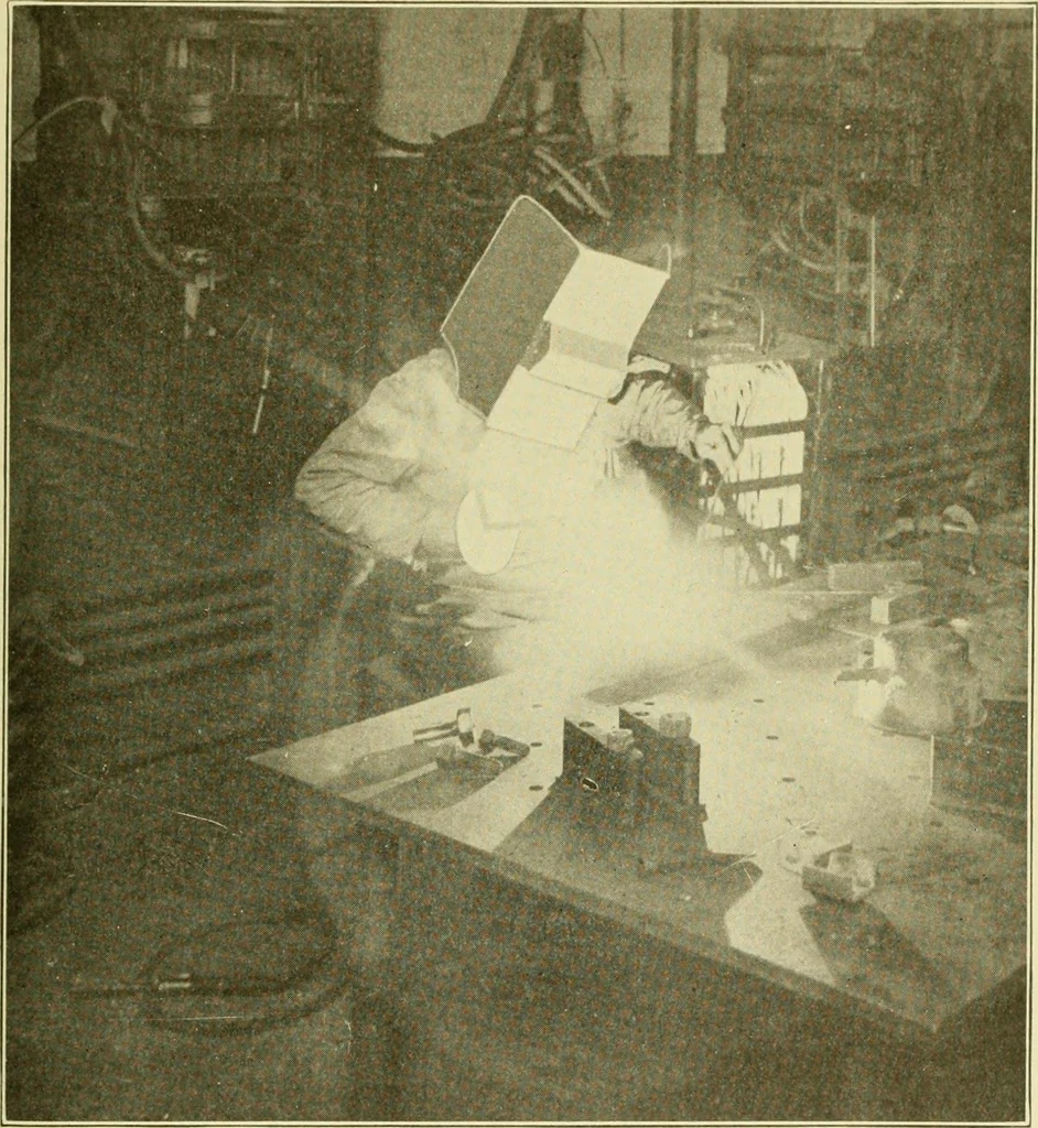 An illustration from Cyclopedia of applied electricity : a general reference work on direct-current generators and motors, storage batteries, electrochemistry, welding, electric wiring, meters, electric lighting, electric railways, power stations, switchboards, power transmission, alternating-current machinery, telegraphy, etc., 1916, leaf 380