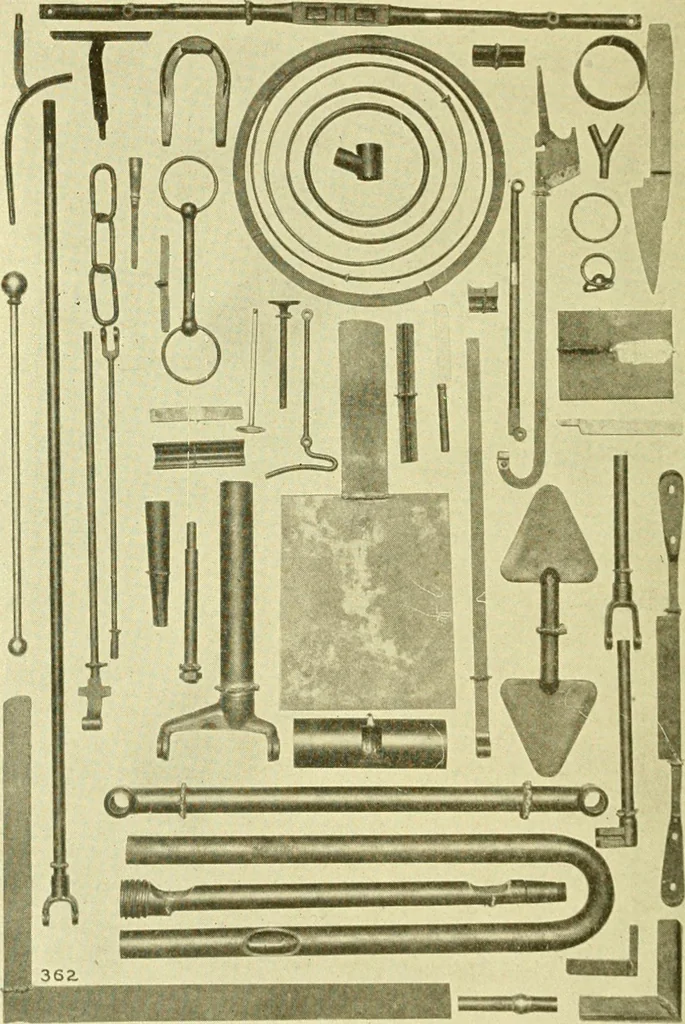 An illustration from Cyclopedia of applied electricity : a general reference work on direct-current generators and motors, storage batteries, electrochemistry, welding, electric wiring, meters, electric lighting, electric railways, power stations, switchboards, power transmission, alternating-current machinery, telegraphy, etc., 1916, leaf 409