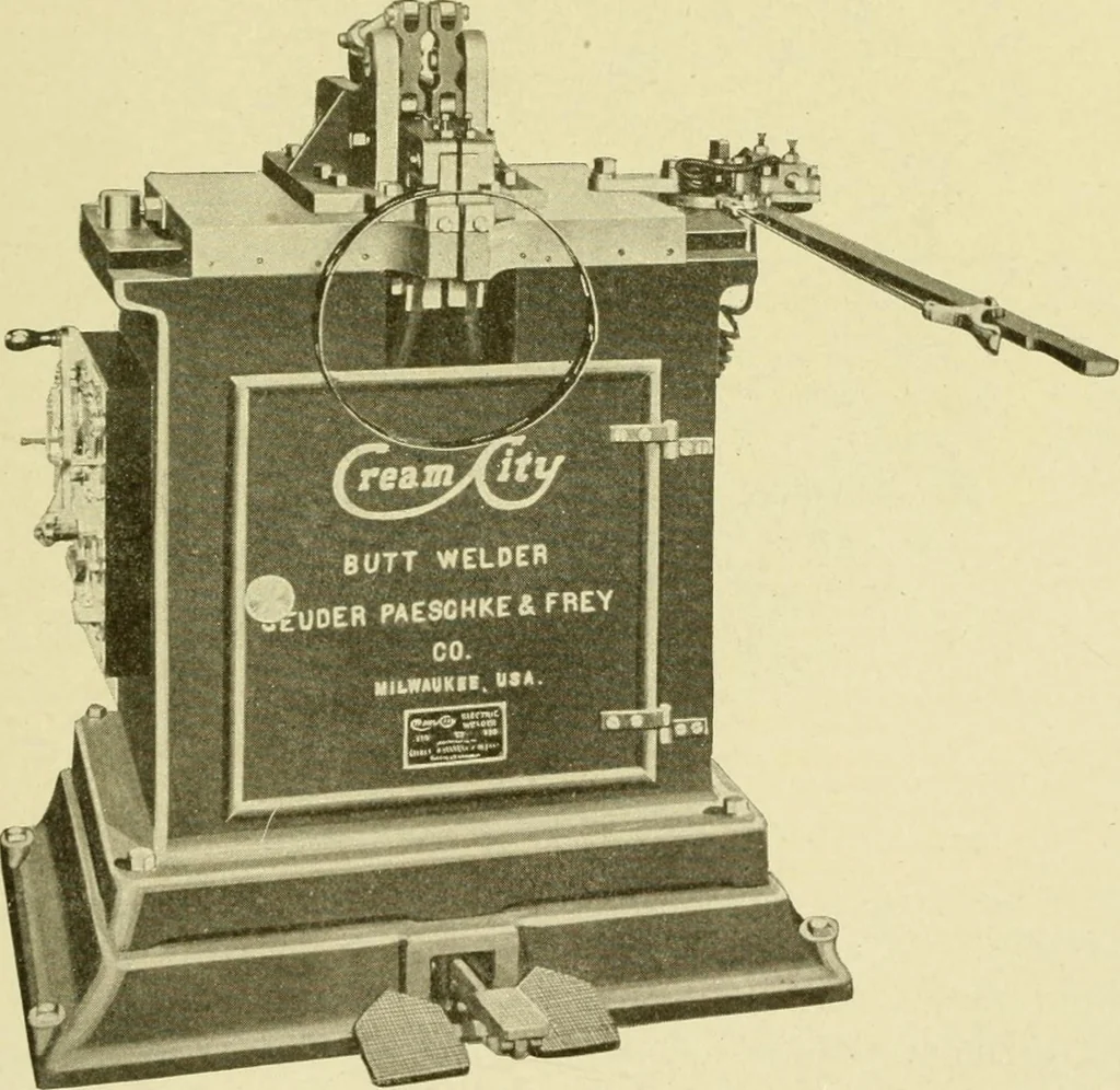 An illustration from Cyclopedia of applied electricity : a general reference work on direct-current generators and motors, storage batteries, electrochemistry, welding, electric wiring, meters, electric lighting, electric railways, power stations, switchboards, power transmission, alternating-current machinery, telegraphy, etc., 1916, leaf 410