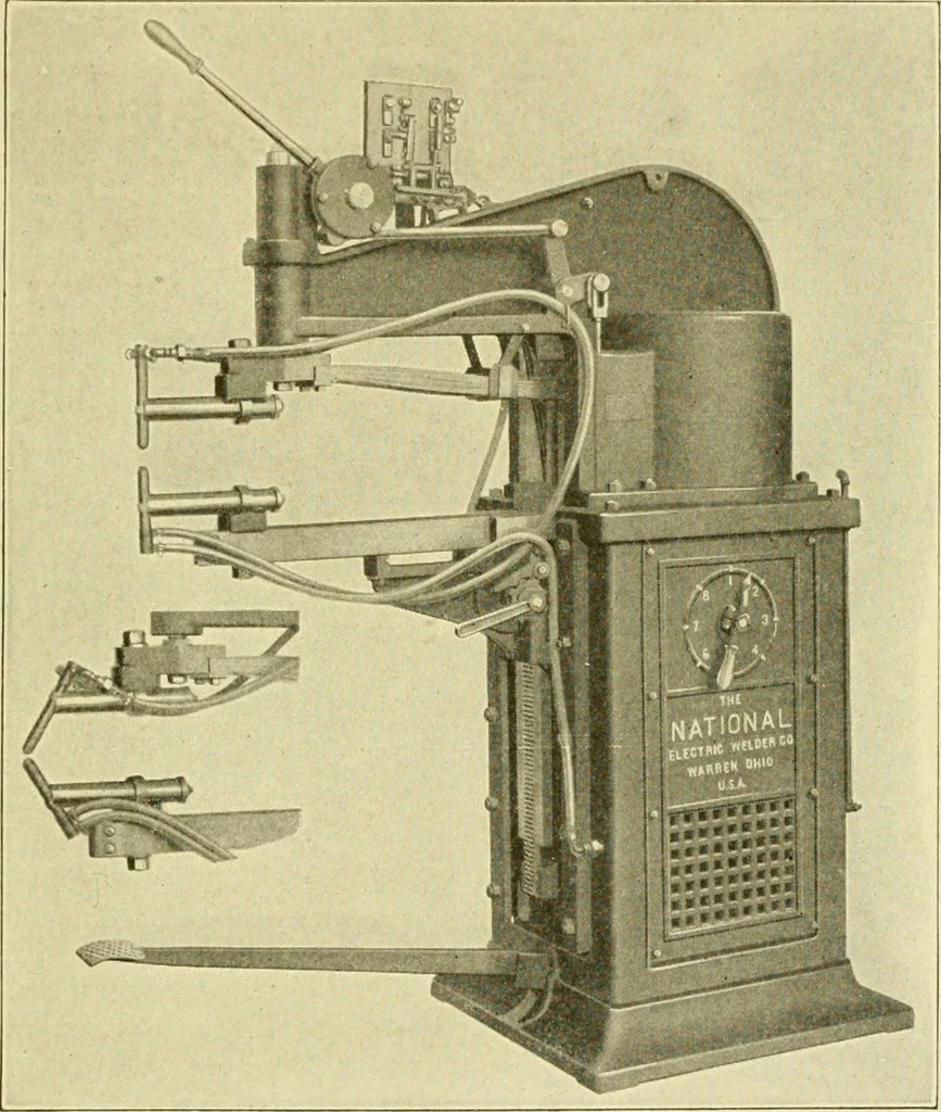 An illustration from Cyclopedia of applied electricity : a general reference work on direct-current generators and motors, storage batteries, electrochemistry, welding, electric wiring, meters, electric lighting, electric railways, power stations, switchboards, power transmission, alternating-current machinery, telegraphy, etc., 1916, leaf 412
