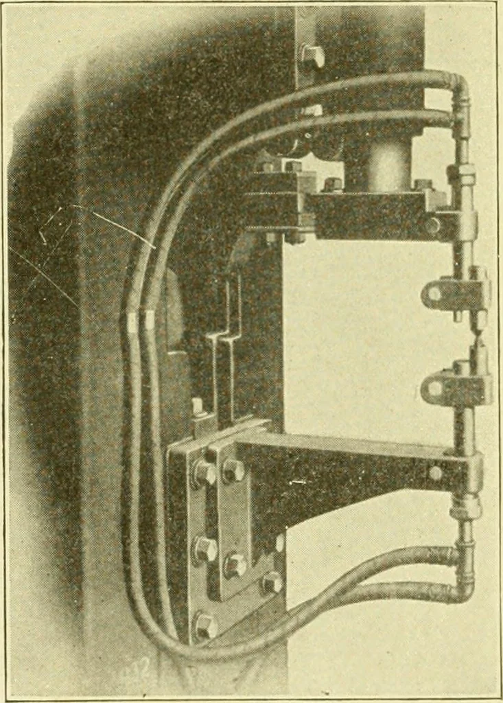 An illustration from Cyclopedia of applied electricity : a general reference work on direct-current generators and motors, storage batteries, electrochemistry, welding, electric wiring, meters, electric lighting, electric railways, power stations, switchboards, power transmission, alternating-current machinery, telegraphy, etc., 1916, leaf 413