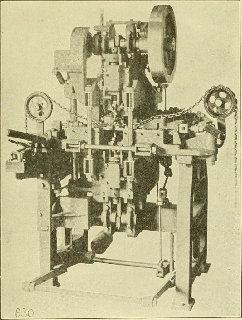 An illustration from Cyclopedia of applied electricity : a general reference work on direct-current generators and motors, storage batteries, electrochemistry, welding, electric wiring, meters, electric lighting, electric railways, power stations, switchboards, power transmission, alternating-current machinery, telegraphy, etc., 1916, leaf 424