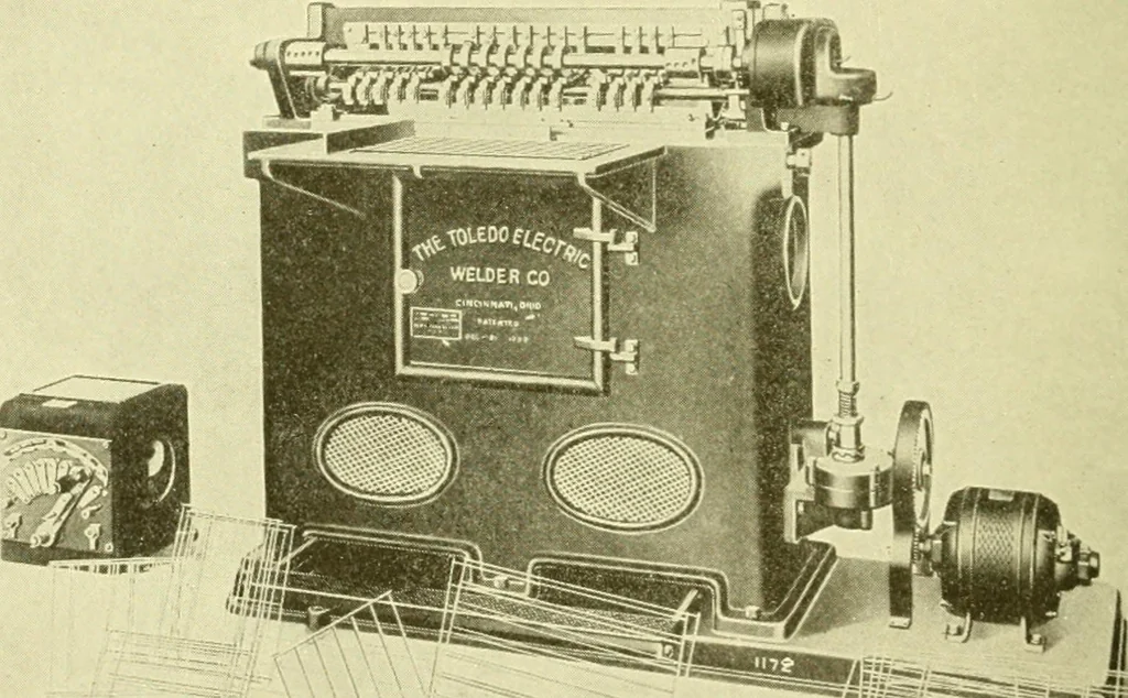 An illustration from Cyclopedia of applied electricity : a general reference work on direct-current generators and motors, storage batteries, electrochemistry, welding, electric wiring, meters, electric lighting, electric railways, power stations, switchboards, power transmission, alternating-current machinery, telegraphy, etc., 1916, leaf 425