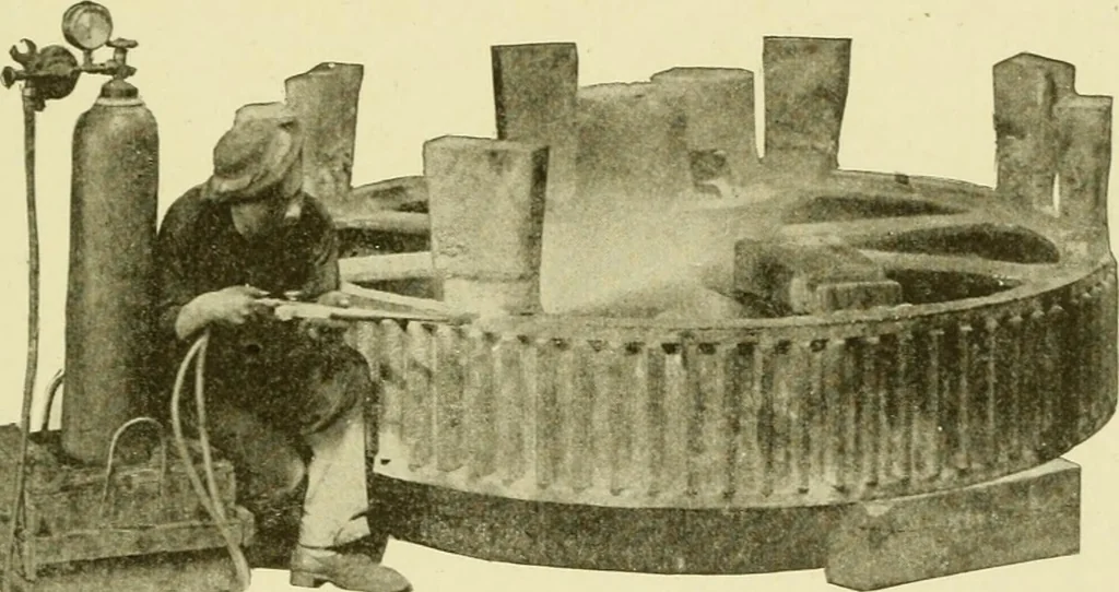 An illustration from Cyclopedia of applied electricity : a general reference work on direct-current generators and motors, storage batteries, electrochemistry, welding, electric wiring, meters, electric lighting, electric railways, power stations, switchboards, power transmission, alternating-current machinery, telegraphy, etc., 1916, leaf 454