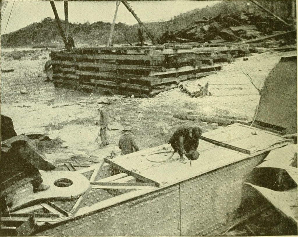 An illustration from Cyclopedia of applied electricity : a general reference work on direct-current generators and motors, storage batteries, electrochemistry, welding, electric wiring, meters, electric lighting, electric railways, power stations, switchboards, power transmission, alternating-current machinery, telegraphy, etc., 1916, leaf 457