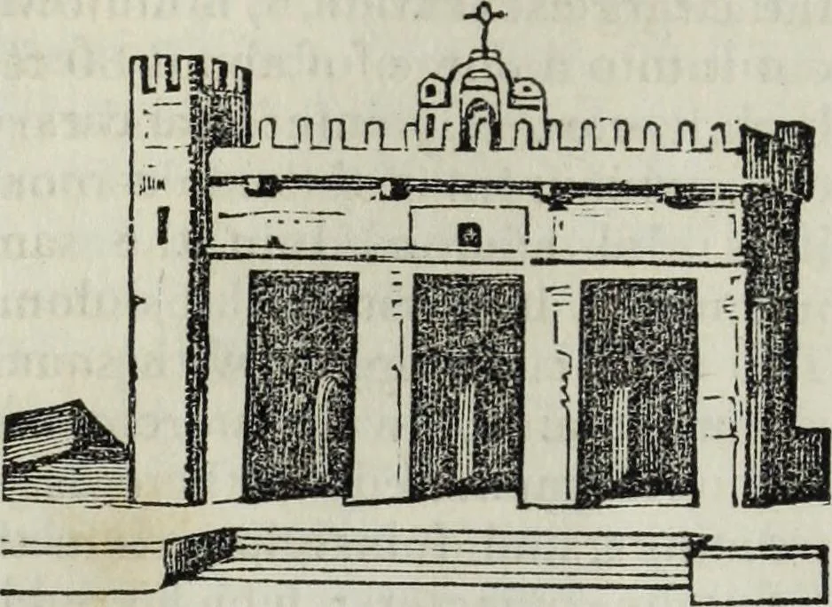 An illustration from Cyclopedia of architecture, historical, descriptive, typographical, decorative, theoretical and mechanical, alphabetically arranged, familiarly explained, and adapted to the comprehension of workmen, etc., etc. By Robert Stuart [pseud.] ... Two volumes in one. .., 1854, leaf 45