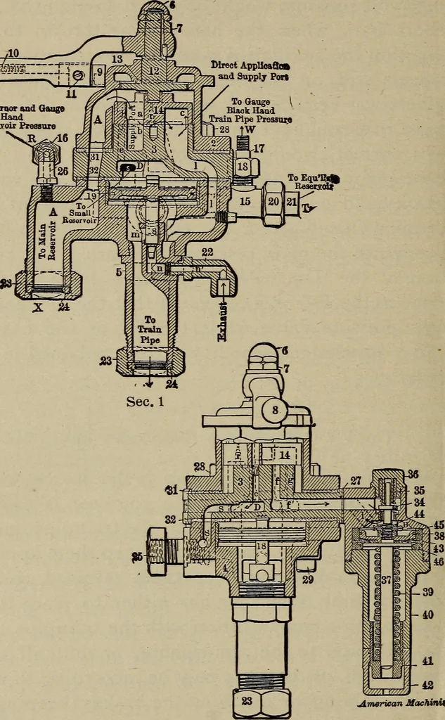 An illustration from Cyclopedia of locomotive engineering, with examination questions and answers; a practical manual on the construction care and management of modern locomotives, 1916, leaf 577