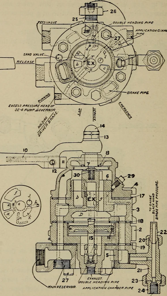 An illustration from Cyclopedia of locomotive engineering, with examination questions and answers; a practical manual on the construction care and management of modern locomotives, 1916, leaf 757