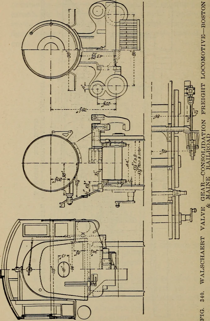 An illustration from Cyclopedia of locomotive engineering, with examination questions and answers; a practical manual on the construction care and management of modern locomotives, 1916, leaf 819