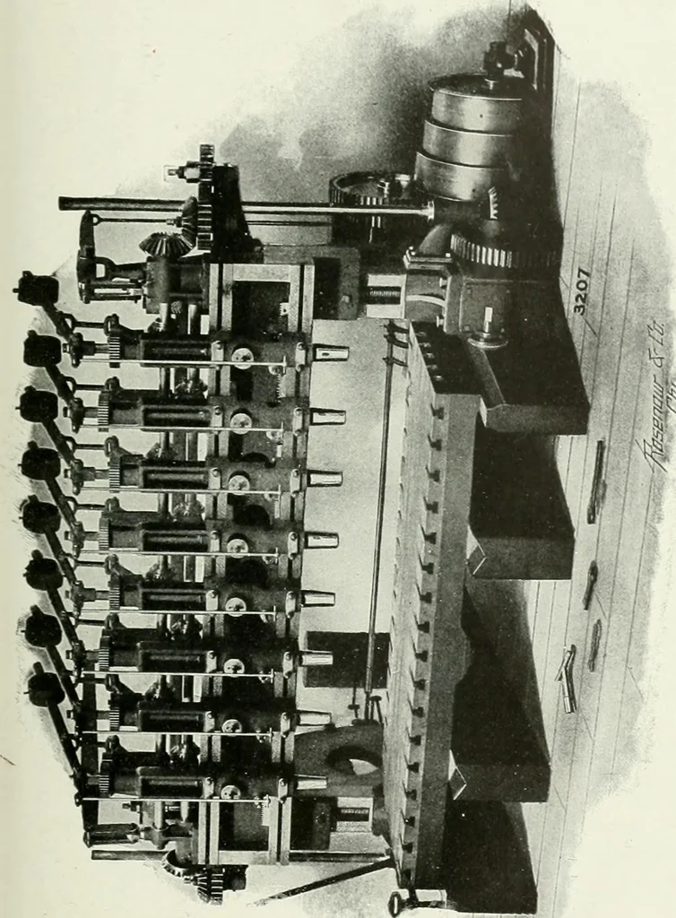 An illustration from Cyclopedia of mechanical engineering; a general reference work. Editor-in-chief Howard Monroe Raymond. Assisted by a corps of mechanical engineers, technical experts, and designers of the highest professional standing, 1908, leaf 161