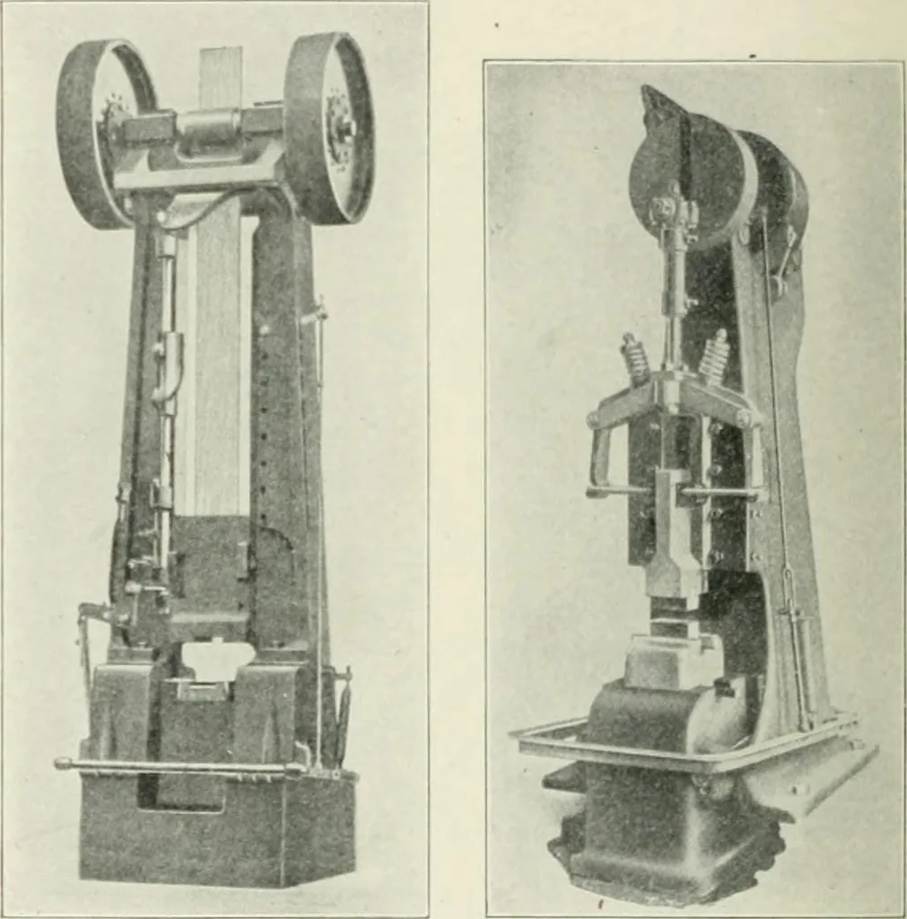 An illustration from Cyclopedia of mechanical engineering; a general reference work. Editor-in-chief Howard Monroe Raymond. Assisted by a corps of mechanical engineers, technical experts, and designers of the highest professional standing, 1908, leaf 398