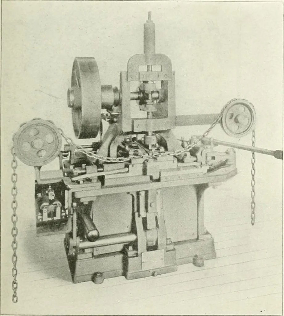 An illustration from Cyclopedia of mechanical engineering; a general reference work. Editor-in-chief Howard Monroe Raymond. Assisted by a corps of mechanical engineers, technical experts, and designers of the highest professional standing, 1908, leaf 417