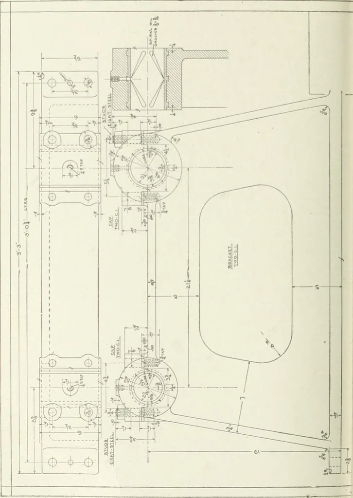 An illustration from Cyclopedia of mechanical engineering; a general reference work. Editor-in-chief Howard Monroe Raymond. Assisted by a corps of mechanical engineers, technical experts, and designers of the highest professional standing, 1908, leaf 255