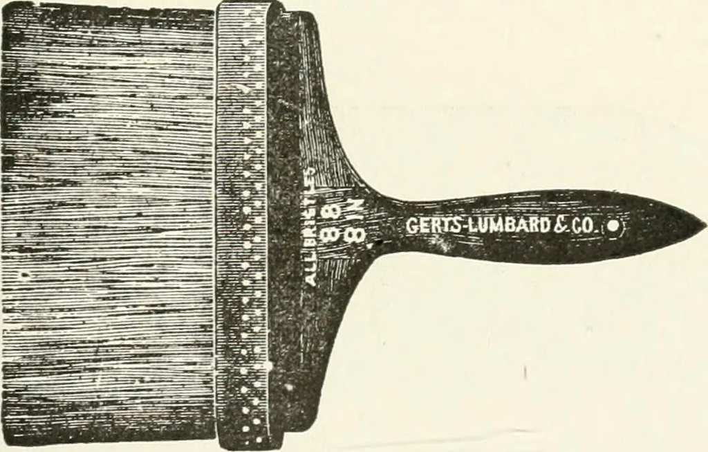 An illustration from Cyclopedia of painting : containing useful and valuable information on the following subjects : adulteration of paint, blistering of paint, brushes, calcimining, carriage painting, china painting, colors, color harmony, color mixing, color testing, exterior painting, gilding, graining, house painting, marbling, mildew, oils and driers, oil painting on glass, painting a bath tub, painting in distemper, paperhanger's tools, paperhanging, pigments, plain oil painting, primary colors, priming, scenic painting, sign painting, stains, staining, stencilling, turpentine, varnishes, varnishing, water color painting, when not to paint, practical points on painting, useful information, 1908, leaf 273