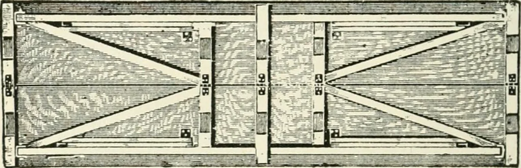 An illustration from Cyclopedia of painting : containing useful and valuable information on the following subjects : adulteration of paint, blistering of paint, brushes, calcimining, carriage painting, china painting, colors, color harmony, color mixing, color testing, exterior painting, gilding, graining, house painting, marbling, mildew, oils and driers, oil painting on glass, painting a bath tub, painting in distemper, paperhanger's tools, paperhanging, pigments, plain oil painting, primary colors, priming, scenic painting, sign painting, stains, staining, stencilling, turpentine, varnishes, varnishing, water color painting, when not to paint, practical points on painting, useful information, 1908, leaf 278