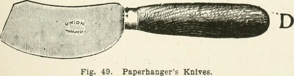 An illustration from Cyclopedia of painting : containing useful and valuable information on the following subjects : adulteration of paint, blistering of paint, brushes, calcimining, carriage painting, china painting, colors, color harmony, color mixing, color testing, exterior painting, gilding, graining, house painting, marbling, mildew, oils and driers, oil painting on glass, painting a bath tub, painting in distemper, paperhanger's tools, paperhanging, pigments, plain oil painting, primary colors, priming, scenic painting, sign painting, stains, staining, stencilling, turpentine, varnishes, varnishing, water color painting, when not to paint, practical points on painting, useful information, 1908, leaf 279