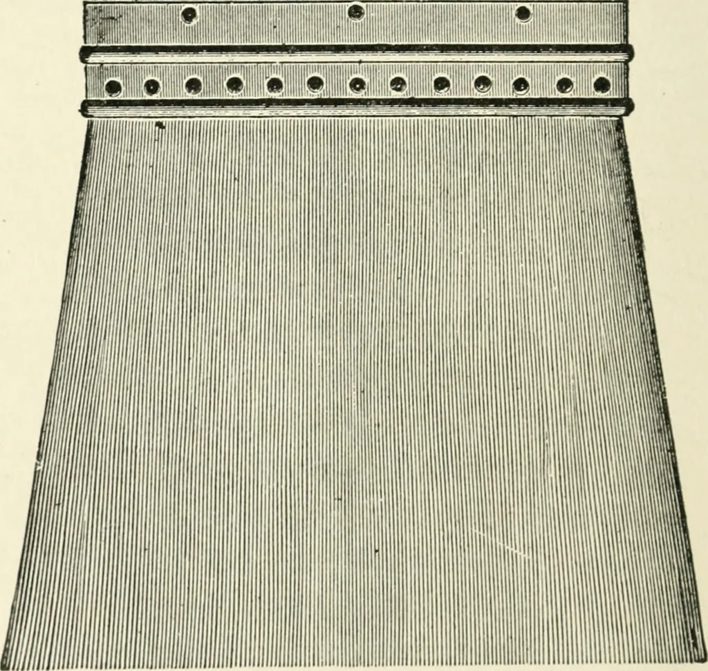 An illustration from Cyclopedia of painting : containing useful and valuable information on the following subjects : adulteration of paint, blistering of paint, brushes, calcimining, carriage painting, china painting, colors, color harmony, color mixing, color testing, exterior painting, gilding, graining, house painting, marbling, mildew, oils and driers, oil painting on glass, painting a bath tub, painting in distemper, paperhanger's tools, paperhanging, pigments, plain oil painting, primary colors, priming, scenic painting, sign painting, stains, staining, stencilling, turpentine, varnishes, varnishing, water color painting, when not to paint, practical points on painting, useful information, 1908, leaf 32