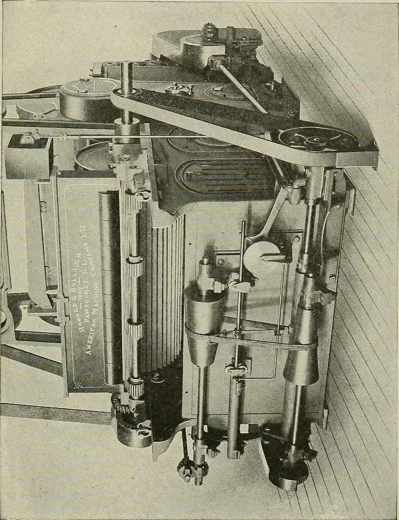 An illustration from Cyclopedia of textile work : a general reference library on cotton, woolen and worsted yarn manufacture, weaving, designing, chemistry and dyeing, finishing, knitting, and allied subjects, 1911, leaf 101