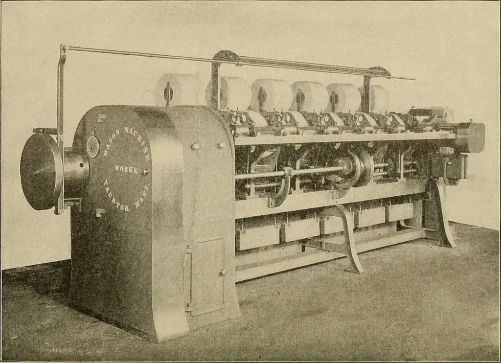An illustration from Cyclopedia of textile work : a general reference library on cotton, woolen and worsted yarn manufacture, weaving, designing, chemistry and dyeing, finishing, knitting, and allied subjects, 1911, leaf 184