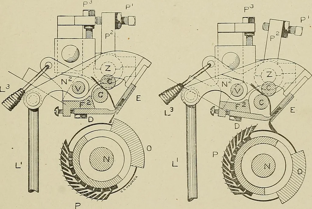 An illustration from Cyclopedia of textile work : a general reference library on cotton, woolen and worsted yarn manufacture, weaving, designing, chemistry and dyeing, finishing, knitting, and allied subjects, 1911, leaf 203