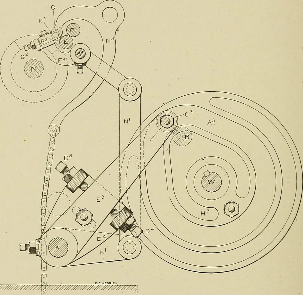 An illustration from Cyclopedia of textile work : a general reference library on cotton, woolen and worsted yarn manufacture, weaving, designing, chemistry and dyeing, finishing, knitting, and allied subjects, 1911, leaf 212