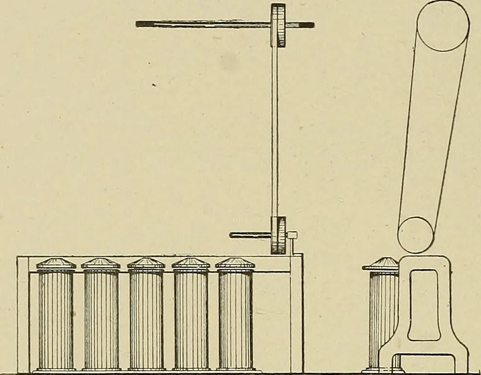 An illustration from Cyclopedia of textile work : a general reference library on cotton, woolen and worsted yarn manufacture, weaving, designing, chemistry and dyeing, finishing, knitting, and allied subjects, 1911, leaf 234