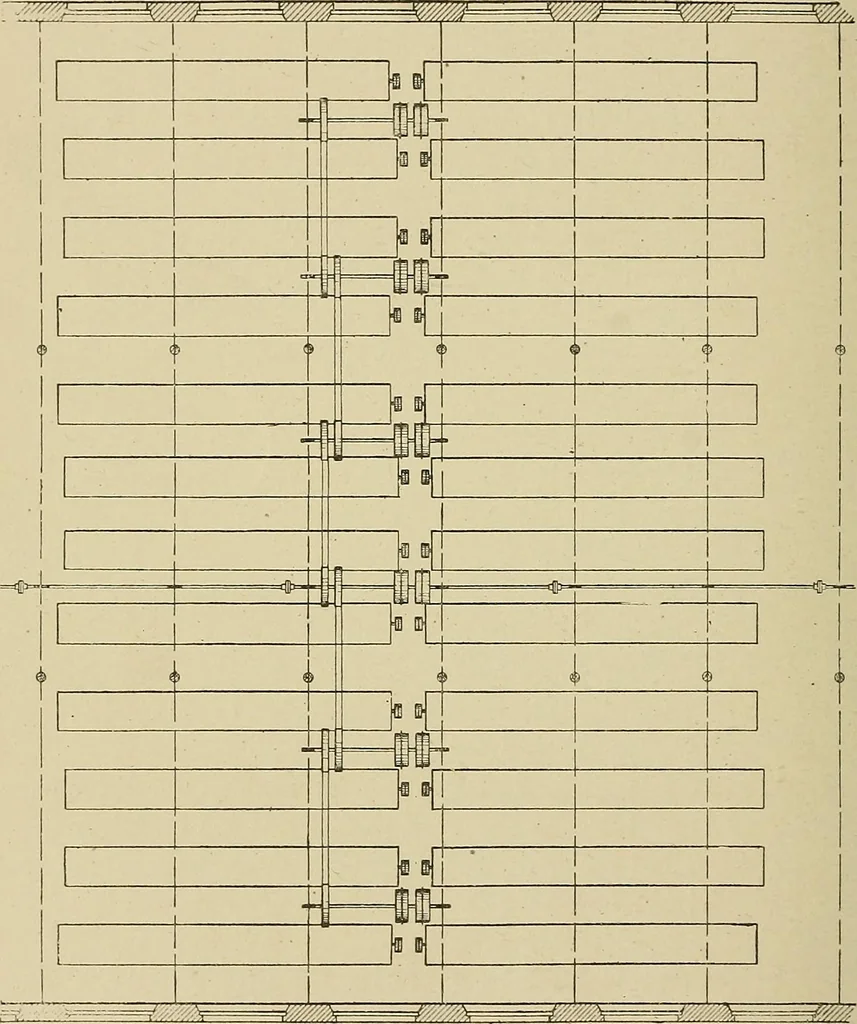 An illustration from Cyclopedia of textile work : a general reference library on cotton, woolen and worsted yarn manufacture, weaving, designing, chemistry and dyeing, finishing, knitting, and allied subjects, 1911, leaf 302