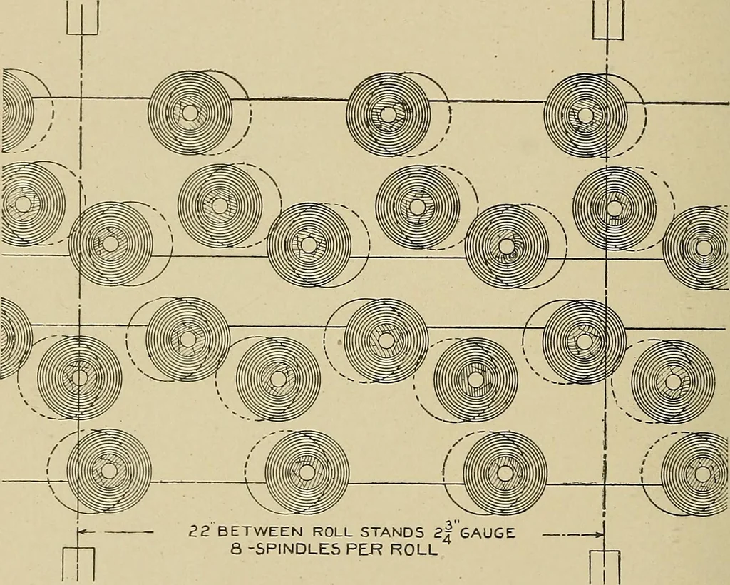 An illustration from Cyclopedia of textile work : a general reference library on cotton, woolen and worsted yarn manufacture, weaving, designing, chemistry and dyeing, finishing, knitting, and allied subjects, 1911, leaf 306
