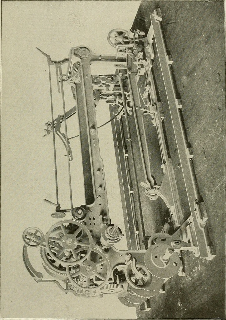 An illustration from Cyclopedia of textile work : a general reference library on cotton, woolen and worsted yarn manufacture, weaving, designing, chemistry and dyeing, finishing, knitting, and allied subjects, 1911, leaf 333