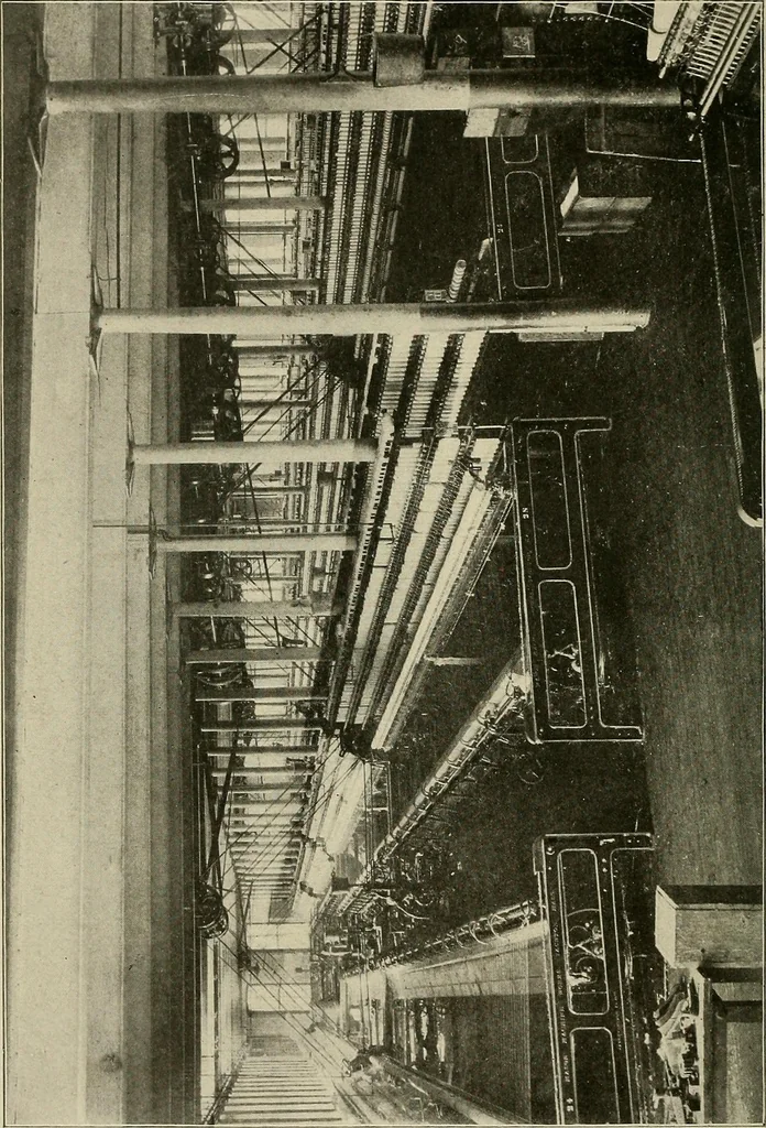 An illustration from Cyclopedia of textile work : a general reference library on cotton, woolen and worsted yarn manufacture, weaving, designing, chemistry and dyeing, finishing, knitting, and allied subjects, 1911, leaf 352