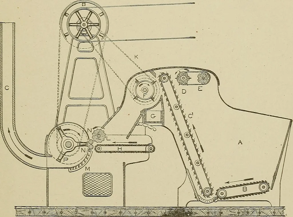An illustration from Cyclopedia of textile work : a general reference library on cotton, woolen and worsted yarn manufacture, weaving, designing, chemistry and dyeing, finishing, knitting, and allied subjects, 1911, leaf 55