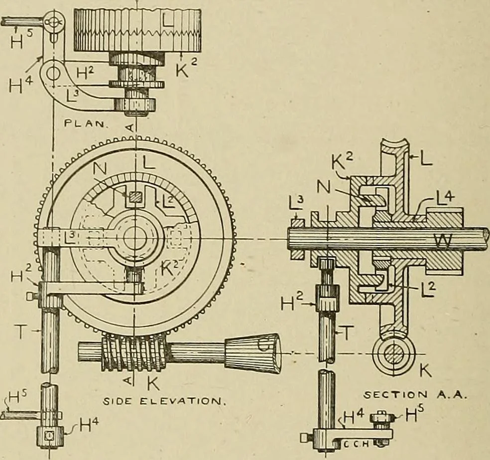 An illustration from Cyclopedia of textile work : a general reference library on cotton, woolen and worsted yarn manufacture, weaving, designing, chemistry and dyeing, finishing, knitting, and allied subjects, 1911, leaf 94