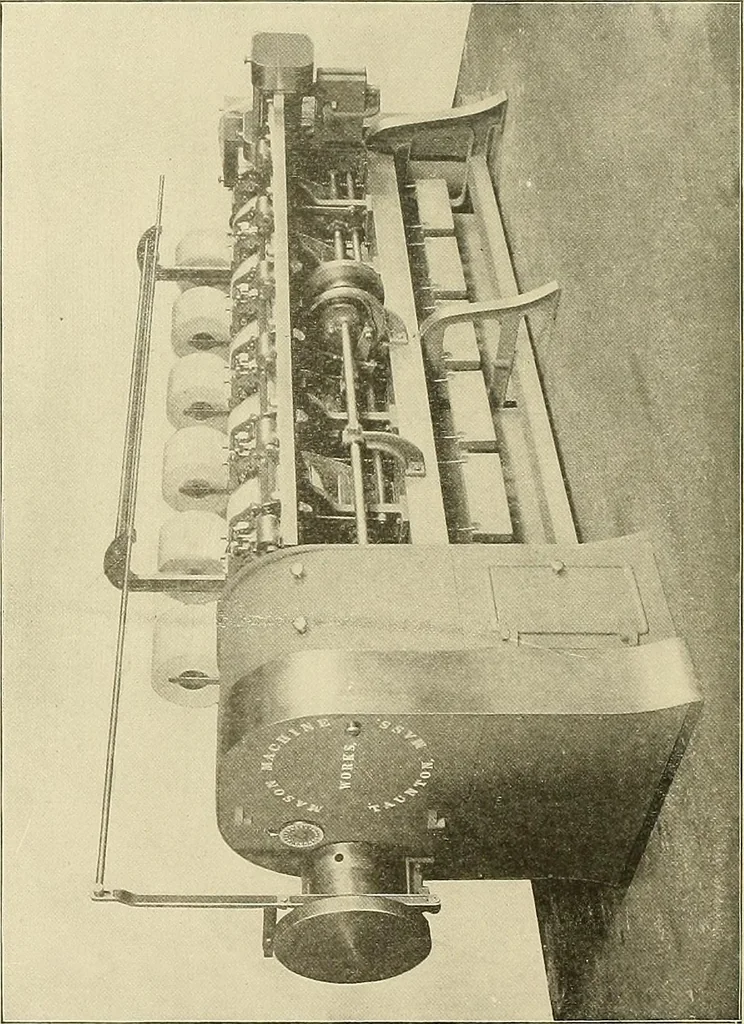 An illustration from Cyclopedia of textile work; a general reference library on cotton, woolen and worsted yarn manufacture, weaving, designing, chemistry and dyeing, finishing, knitting, and allied subjects, 1911, leaf 182