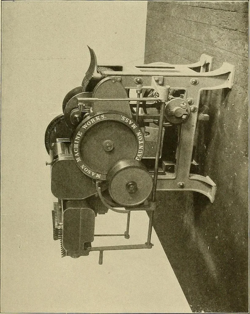 An illustration from Cyclopedia of textile work; a general reference library on cotton, woolen and worsted yarn manufacture, weaving, designing, chemistry and dyeing, finishing, knitting, and allied subjects, 1911, leaf 189
