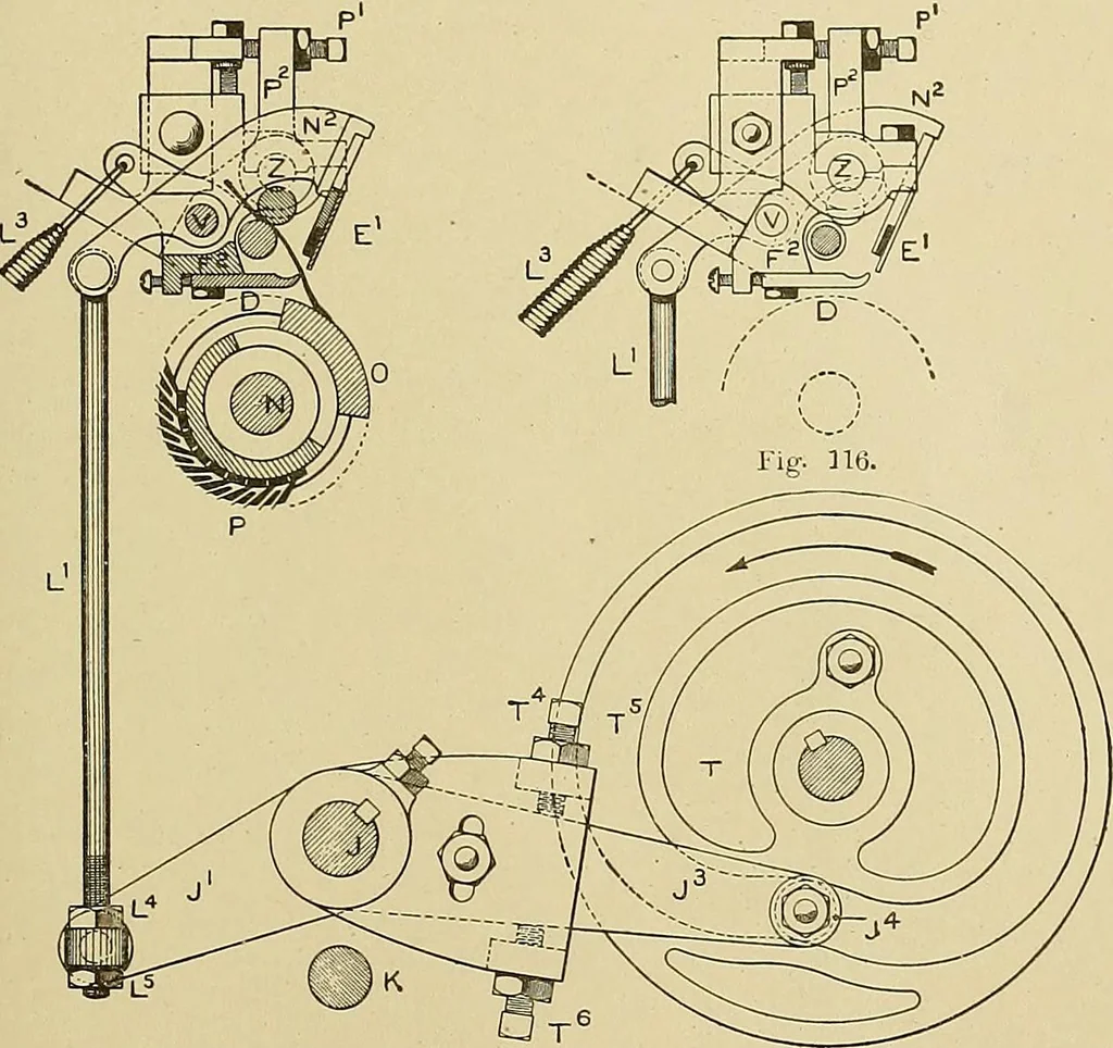 An illustration from Cyclopedia of textile work; a general reference library on cotton, woolen and worsted yarn manufacture, weaving, designing, chemistry and dyeing, finishing, knitting, and allied subjects, 1911, leaf 199