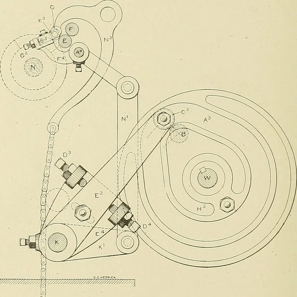An illustration from Cyclopedia of textile work; a general reference library on cotton, woolen and worsted yarn manufacture, weaving, designing, chemistry and dyeing, finishing, knitting, and allied subjects, 1911, leaf 210