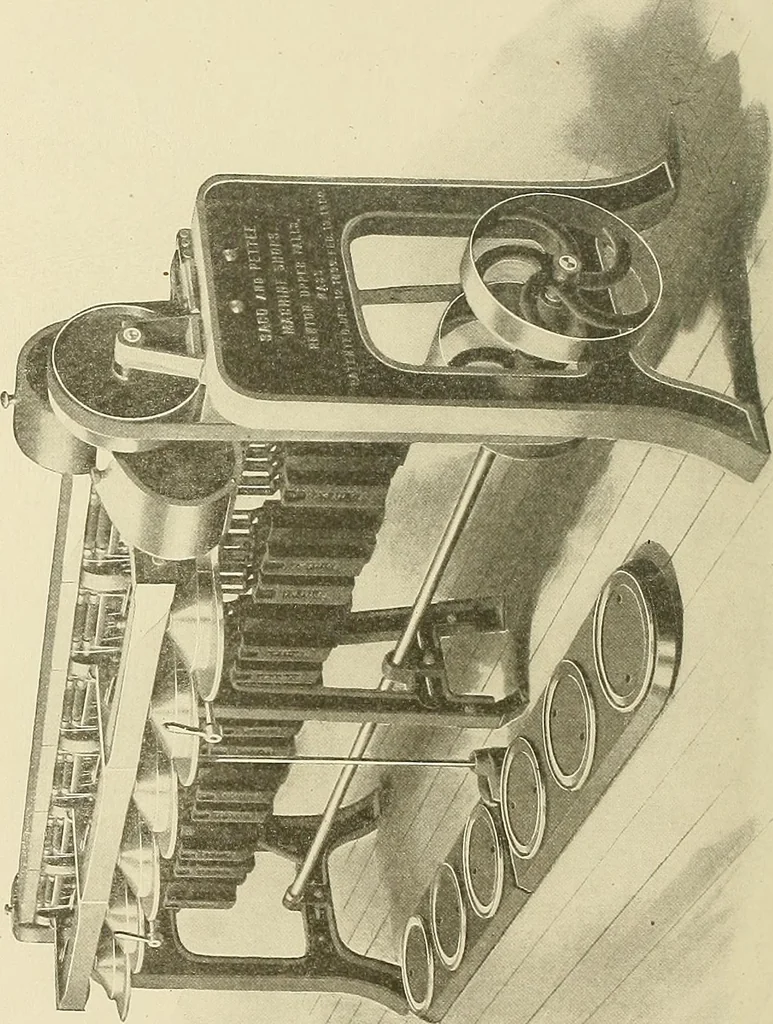An illustration from Cyclopedia of textile work; a general reference library on cotton, woolen and worsted yarn manufacture, weaving, designing, chemistry and dyeing, finishing, knitting, and allied subjects, 1911, leaf 220
