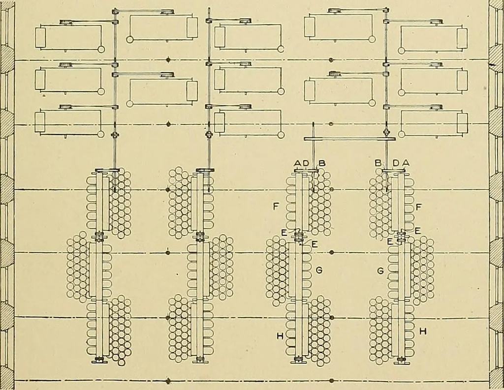 An illustration from Cyclopedia of textile work; a general reference library on cotton, woolen and worsted yarn manufacture, weaving, designing, chemistry and dyeing, finishing, knitting, and allied subjects, 1911, leaf 231