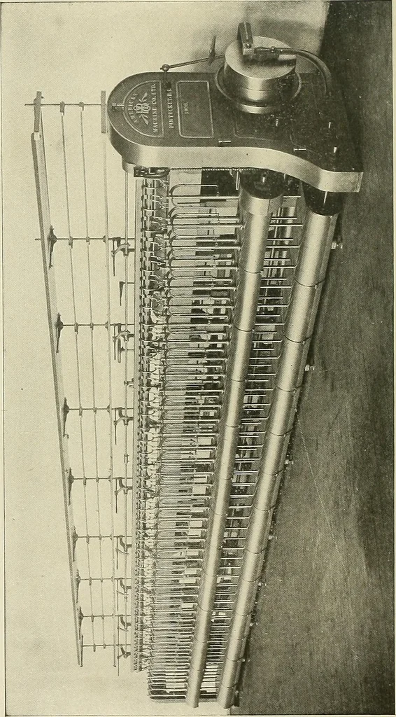 An illustration from Cyclopedia of textile work; a general reference library on cotton, woolen and worsted yarn manufacture, weaving, designing, chemistry and dyeing, finishing, knitting, and allied subjects, 1911, leaf 260
