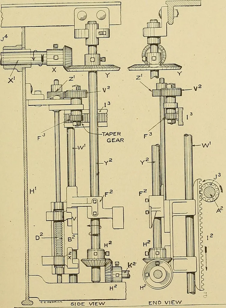 An illustration from Cyclopedia of textile work; a general reference library on cotton, woolen and worsted yarn manufacture, weaving, designing, chemistry and dyeing, finishing, knitting, and allied subjects, 1911, leaf 271