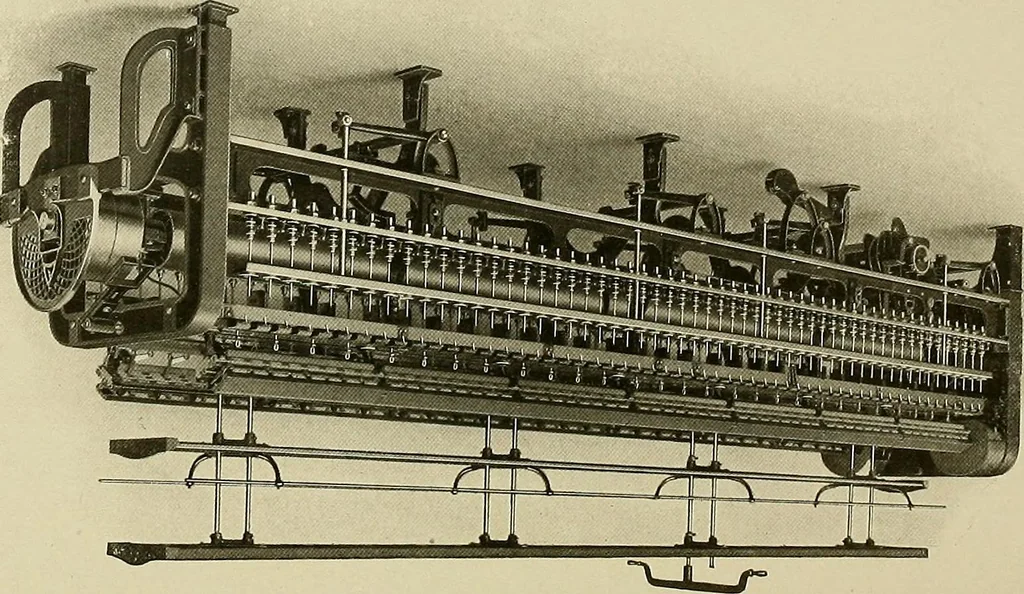 An illustration from Cyclopedia of textile work; a general reference library on cotton, woolen and worsted yarn manufacture, weaving, designing, chemistry and dyeing, finishing, knitting, and allied subjects, 1911, leaf 277