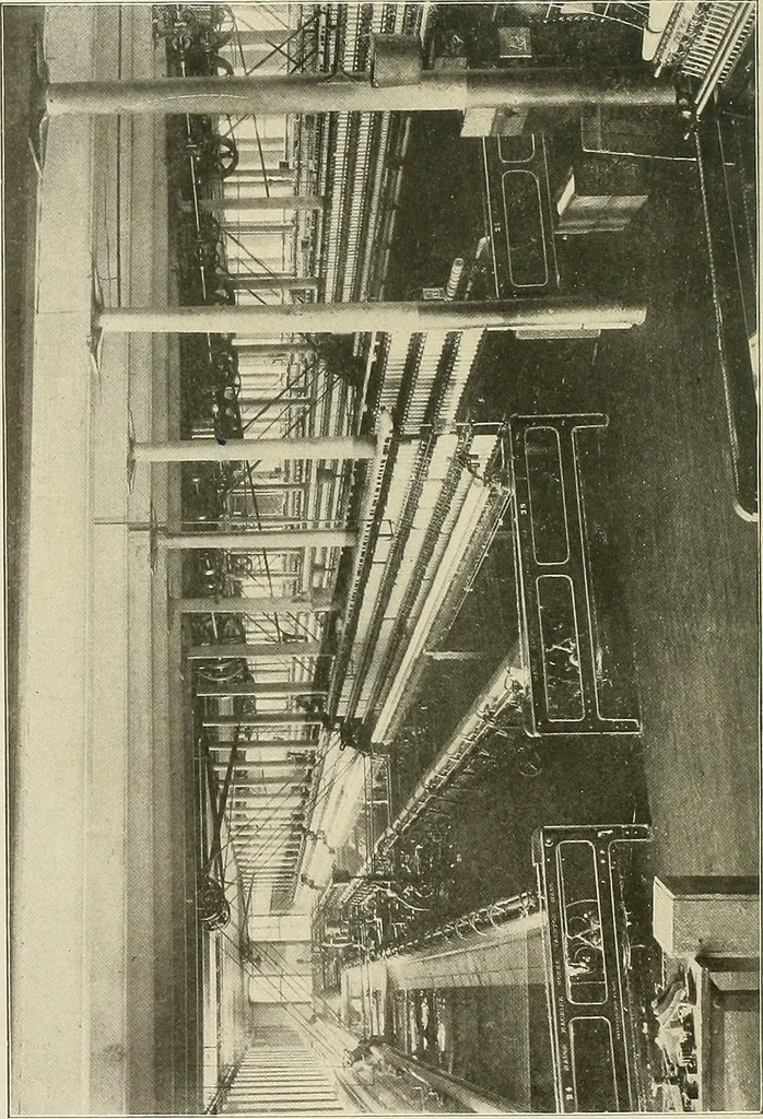 An illustration from Cyclopedia of textile work; a general reference library on cotton, woolen and worsted yarn manufacture, weaving, designing, chemistry and dyeing, finishing, knitting, and allied subjects, 1911, leaf 350