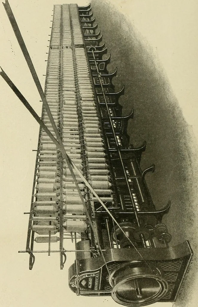 An illustration from Cyclopedia of textile work; a general reference library on cotton, woolen and worsted yarn manufacture, weaving, designing, chemistry and dyeing, finishing, knitting, and allied subjects, 1911, leaf 4