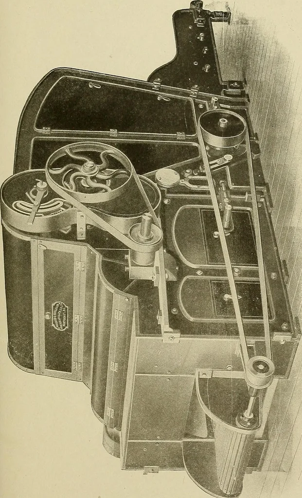 An illustration from Cyclopedia of textile work; a general reference library on cotton, woolen and worsted yarn manufacture, weaving, designing, chemistry and dyeing, finishing, knitting, and allied subjects, 1911, leaf 49