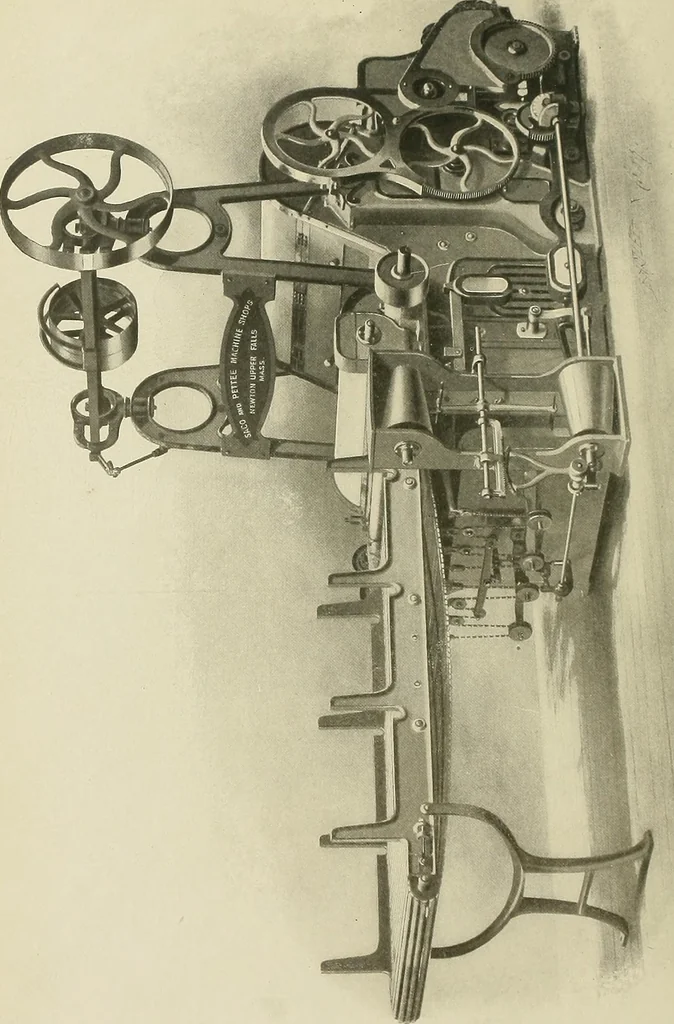 An illustration from Cyclopedia of textile work; a general reference library on cotton, woolen and worsted yarn manufacture, weaving, designing, chemistry and dyeing, finishing, knitting, and allied subjects, 1911, leaf 68