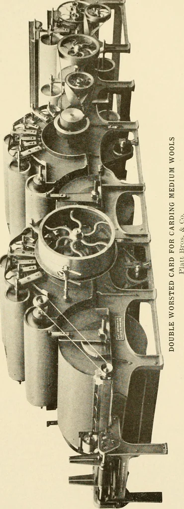An illustration from Cyclopedia of textile work : a general reference library on cotton, woollen and worsted yarn manufacture, weaving, designing, chemistry and dyeing, finishing, knitting, and allied subjects, 1907, leaf 107