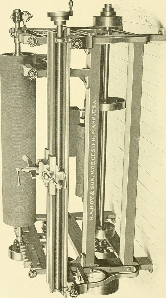 An illustration from Cyclopedia of textile work : a general reference library on cotton, woollen and worsted yarn manufacture, weaving, designing, chemistry and dyeing, finishing, knitting, and allied subjects, 1907, leaf 126